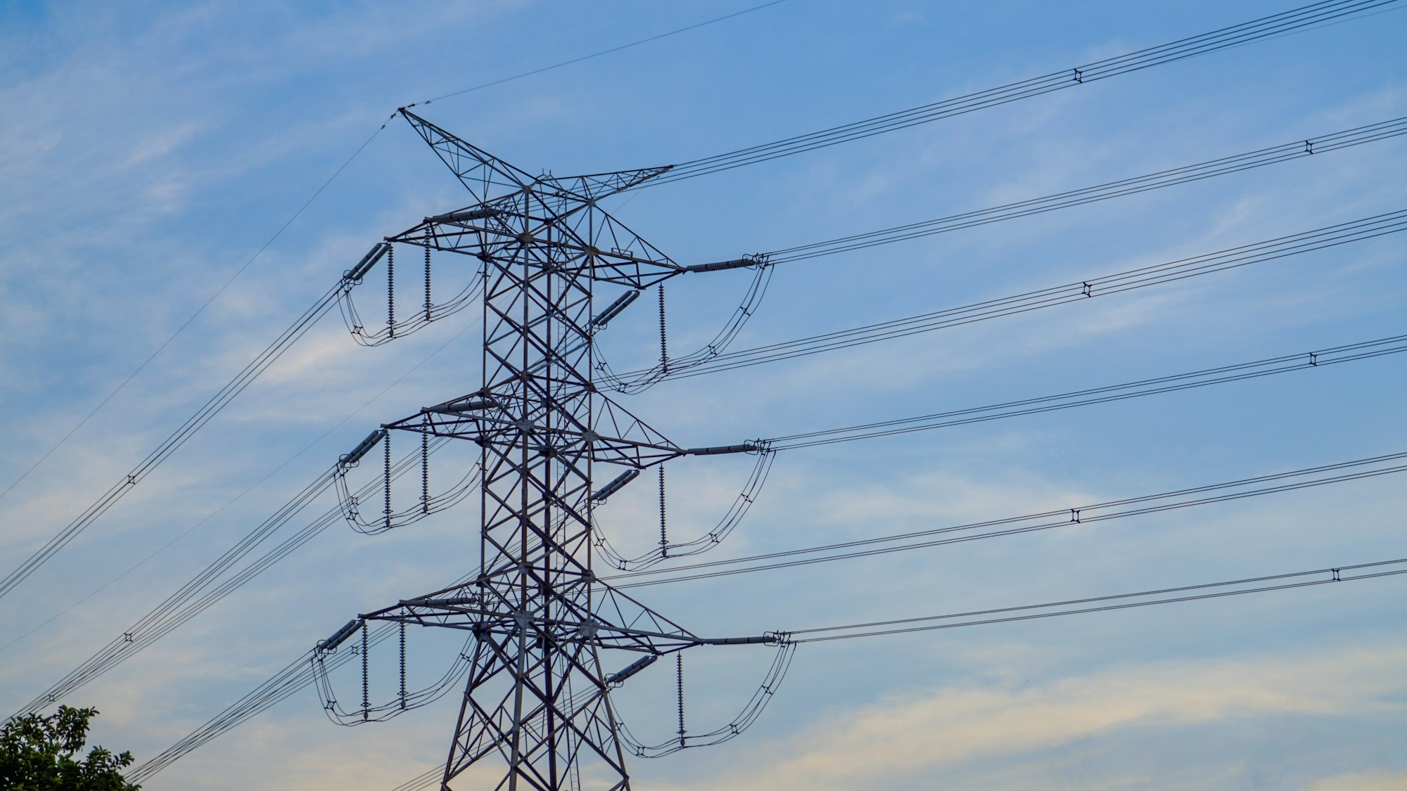 high voltage post, High voltage tower sky background